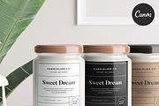 Candle Canva Label LA002 (Indiana), a Stationery Template by Draca Design Co (Thumbnail 1 of 4)
