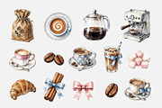Watercolor Coffee Clipart (46), a Food Illustration by Iryna Denysova (Thumbnail 5 of 8)