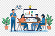 Business Team Meeting Illustration, a Work Illustration by Partikusi Design (Thumbnail 3 of 3)