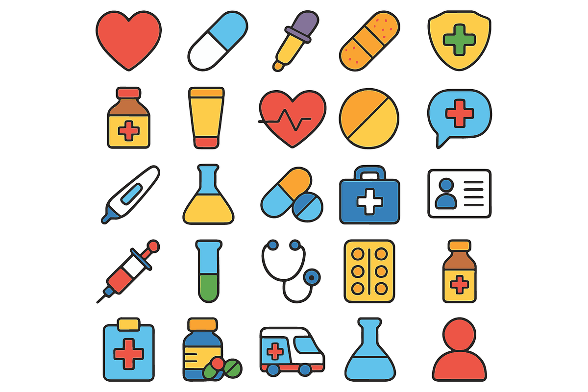 Medical Icons Vector Set, an Object Graphic by RT Studio