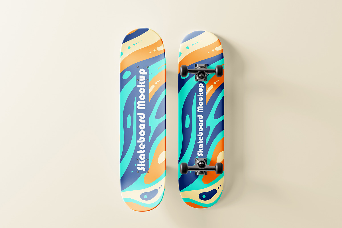 Skateboard Mockup, a Merchandise Mockup by MockupFree.Net (Photo 3 of 10)