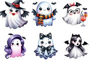 Bat Babe Ghost Halloween Clipart, an Illustration by DreamArtGraphic (Thumbnail 4 of 5)