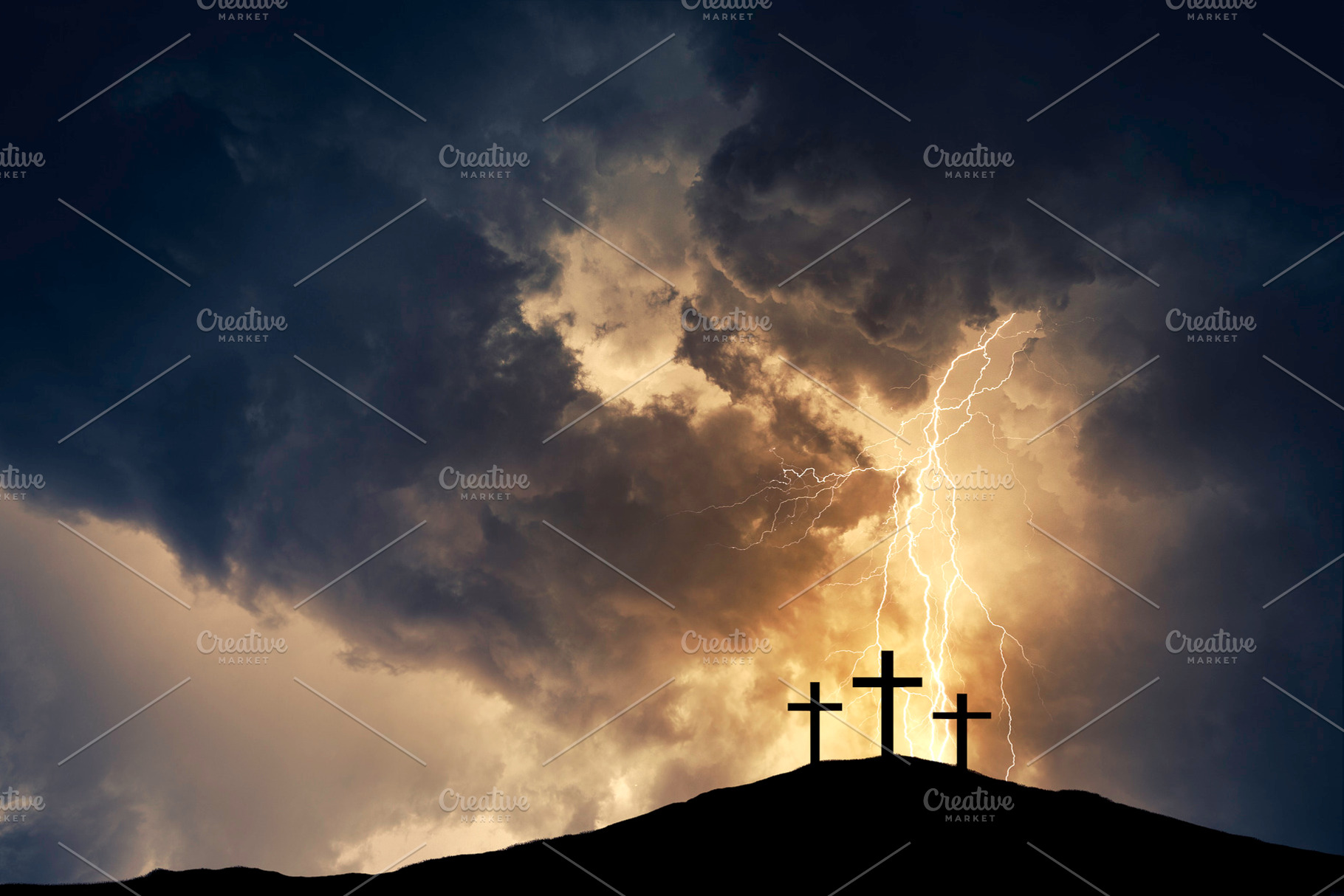 Three cross on the hill, a Photo by Javier Art Photography