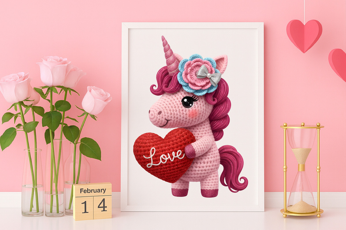 Faux Yarn Valentine Unicorn Png, an Illustration by Canvas Craft (Photo 4 of 6)