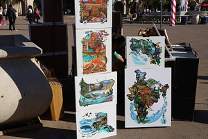 Artwork on the square, Balboa Park San Diego, an Architecture Photo by uncreative