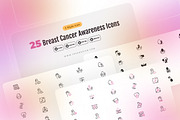 Breast Cancer Awareness Icons, an Icon by Yasa Design Studio (Thumbnail 1 of 4)