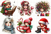 Cute Holiday Girls–Funny Christmas, an Illustration by CrexoraLab (Thumbnail 5 of 5)