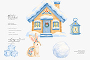 cozy storybook winter clipart set, a Decorative Illustration by Patishop Art (Thumbnail 4 of 9)
