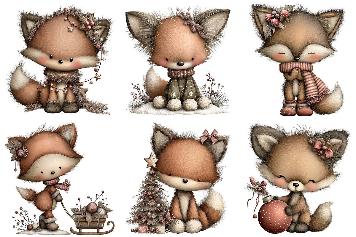 Whimsical Christmas Fluffy Fox PNG, an Illustration by Craft Nest (Photo 8 of 9)