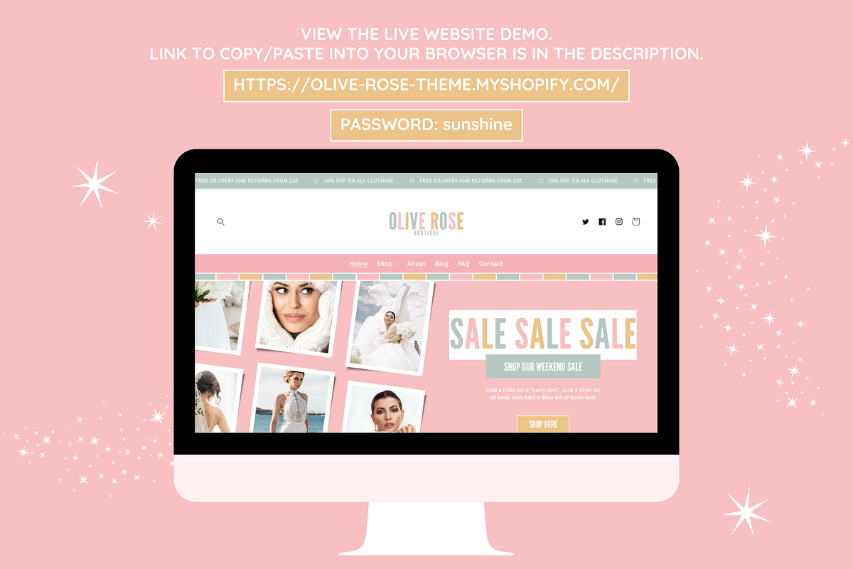 Olive Rose Shopify Theme, a Shopify Template by SunshineStudioBoutique (Photo 4 of 10)