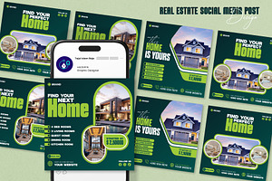 Real estate social media template, a Social Media Template by vectorlnk