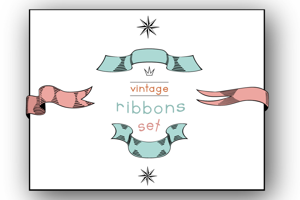 Vintage Ribbons Vector Collection, a Graphic by KsanasK.Art (Photo 1 of 4)