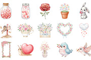 Enchanted Love Garden Clipart Colle, an Illustration by Designking (Thumbnail 3 of 5)