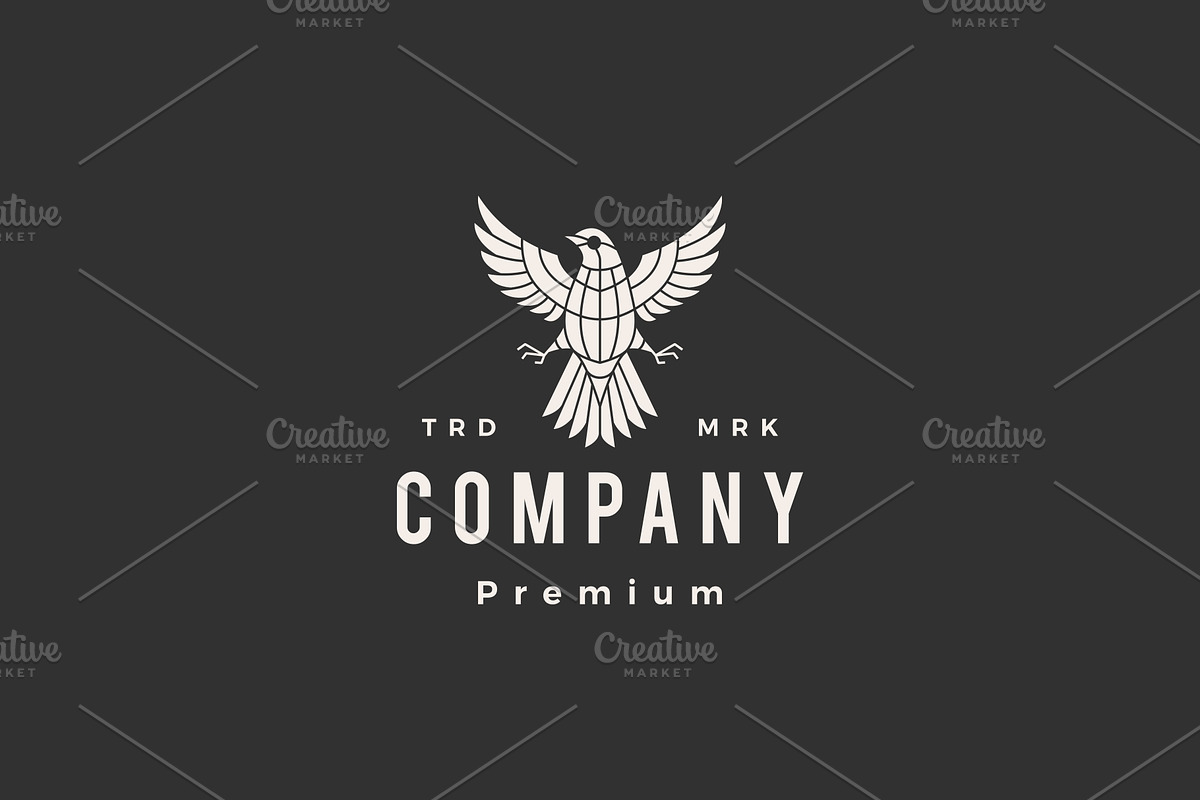 nightingale hipster vintage logo, a Branding & Logo Template by VASTARD STUDIO