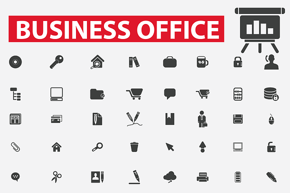 80 Business Office Icons