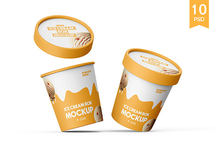 Ice Cream Tub Mockup, a Packaging Mockup by RamStudio2