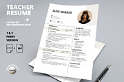 Teacher Resume|CV + Cover letter, a Resume Template by MediaKitTemplates (Thumbnail 1 of 9)