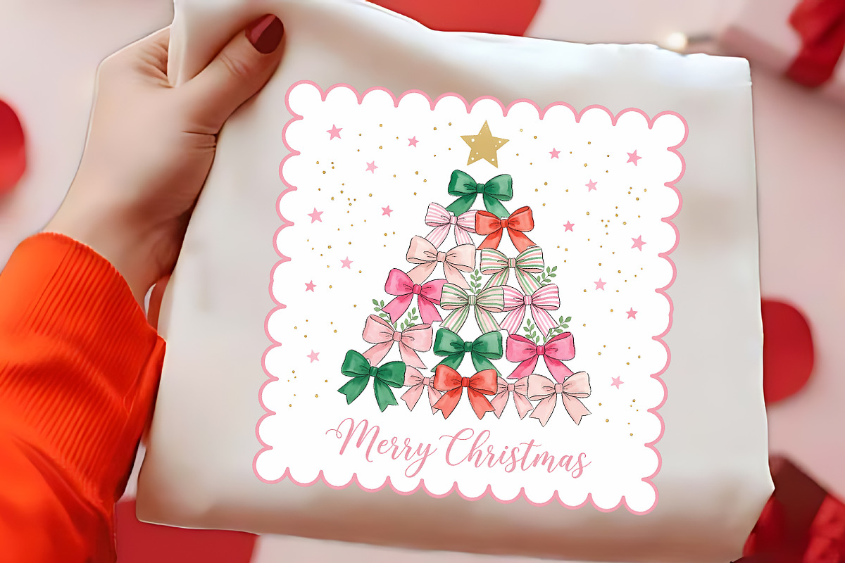 Merry Christmas Bow Tree PNG Design, a Seasonal Illustration by CrexoraLab (Photo 2 of 4)