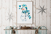 Cute Snowman. Christmas clipart, a Decorative Illustration by UlitkaStudio (Thumbnail 6 of 8)