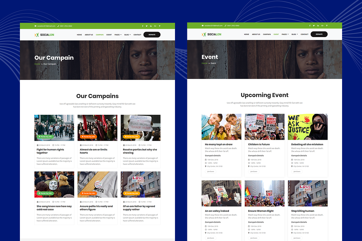 Socialon -Social work HTML Template, a HTML Template by THESOFTKING (Photo 2 of 3)