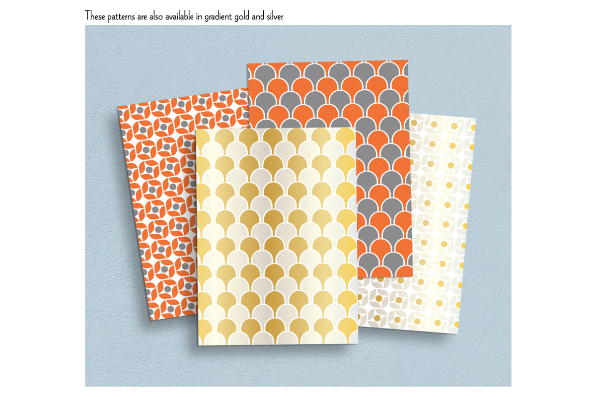 Orange & Gray Seamless Patterns preview 5