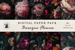Baroque Flowers Seamless Pattern