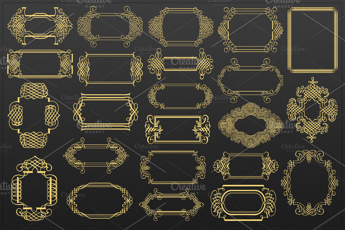 100 Calligraphic Vector Frames Set, a Decorative Illustration by Zver (Photo 4 of 6)