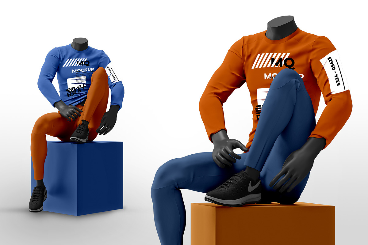 Male Mannequin Longsleeve Mockups, a Hoody Mockup by Stockware