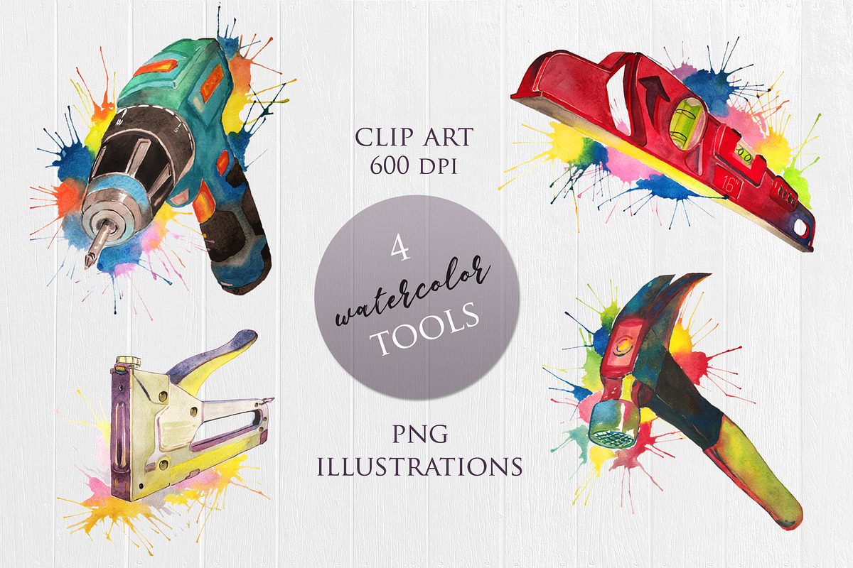 Toolbox Prints 4 Construction Tools, an Illustration by ColorfulNest (Photo 2 of 7)