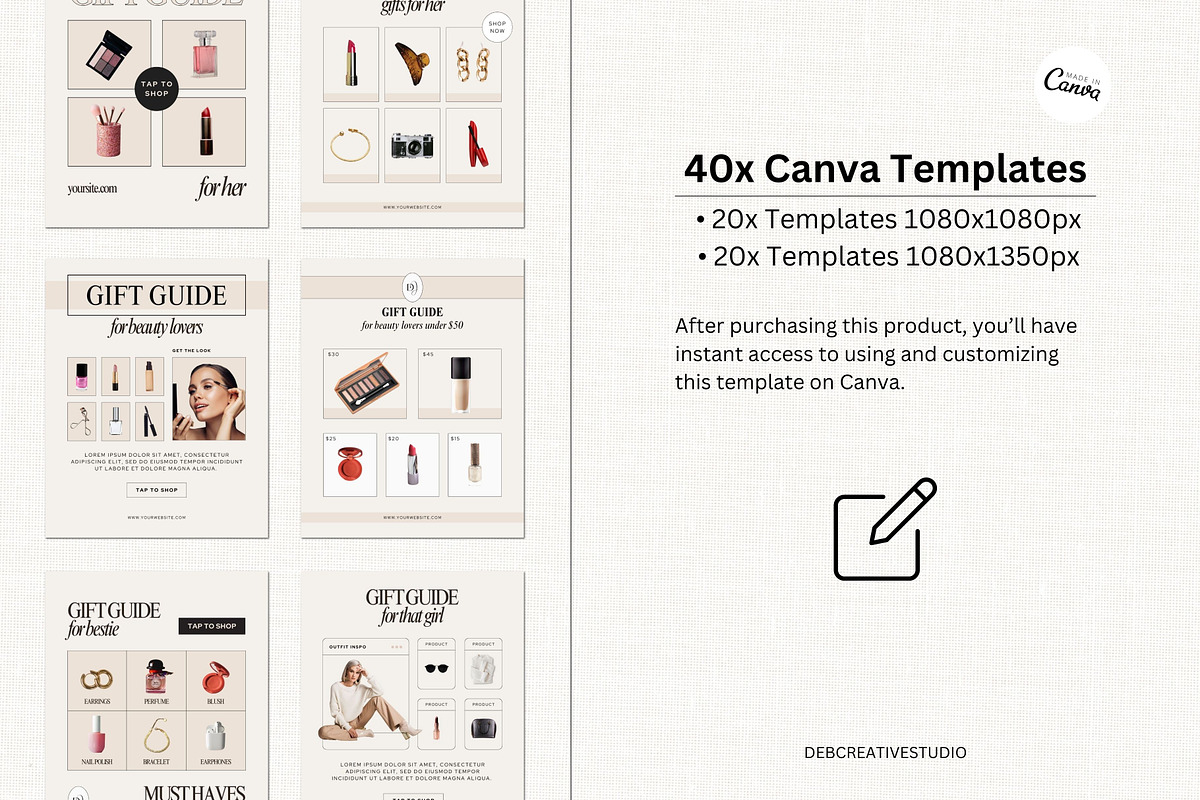 Gift Guide LTK Canva Template, a Social Media Template by Deb Creative Studio (Photo 2 of 10)