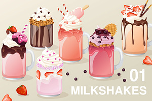 Set of Fancy Milkshakes01