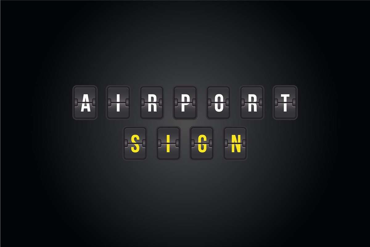 Airport Sign-Scoreboard Text Vector, an Illustration by ErsanK (Photo 1 of 2)