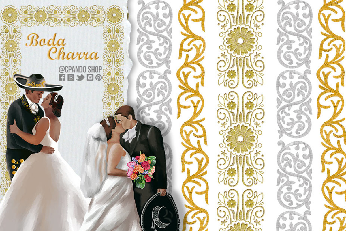 Mexican Wedding Charro Embroidery, a Pattern Graphic by CpandoShop (Photo 3 of 5)