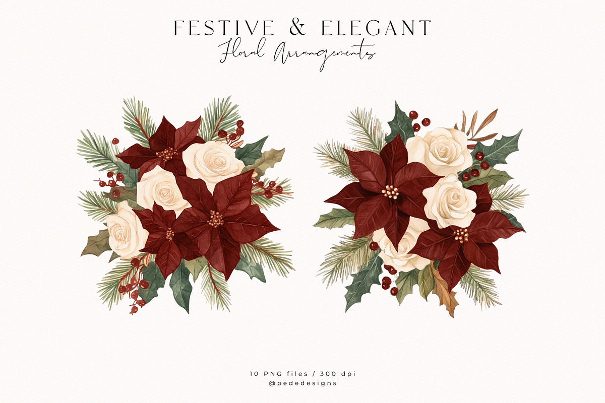 Elegant & Festive Collection, a Seasonal Illustration by PeDe Designs (Photo 12 of 31)