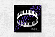 Music Background with Round Piano, a Decorative Illustration by PsychocheArt (Thumbnail 3 of 3)