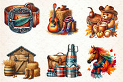 Watercolor Cowboy Autumn Clipart, an Illustration by Dream Creation (Thumbnail 3 of 6)