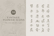 Vintage Flower Icons - Logo Elements, an Illustration by BlumenSoul (Thumbnail 1 of 7)