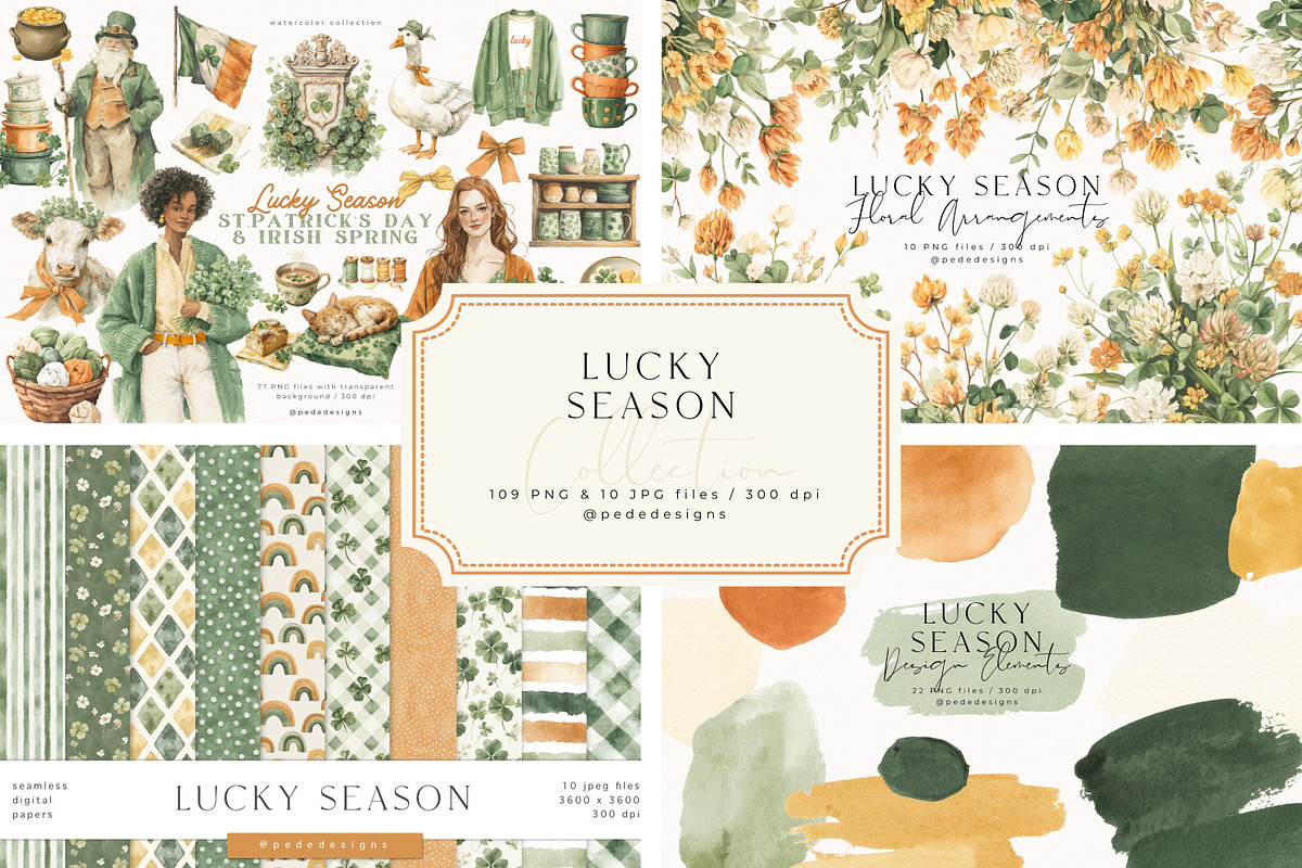 Lucky Season Collection, a Seasonal Illustration by PeDe Designs (Photo 1 of 26)
