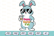 Cool Bunny Happy Easter T-Shirt SVG, a Seasonal Illustration by Ghagra (Thumbnail 1 of 4)
