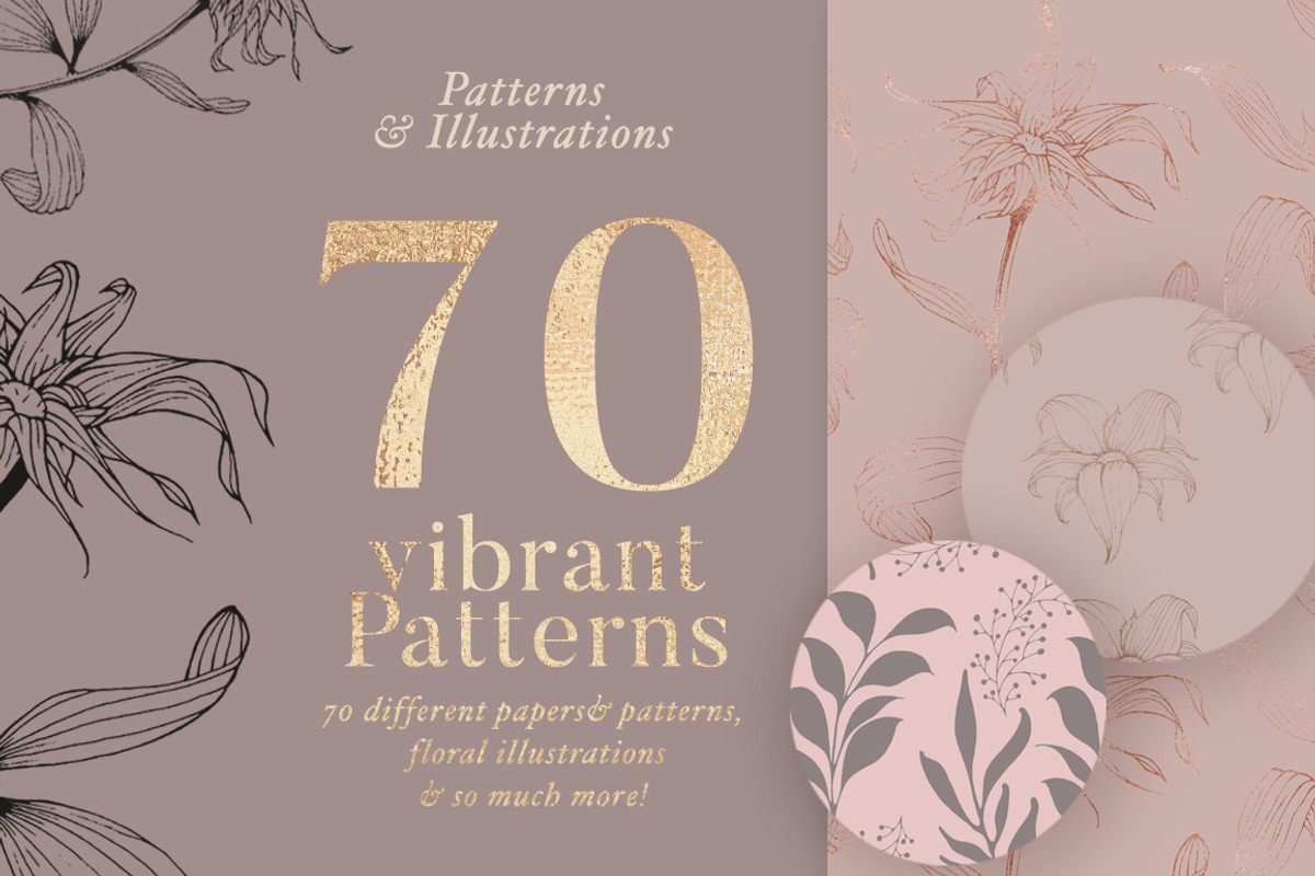 70 Gold Patterns & Illustrations, a Pattern Graphic by Laras Wonderland