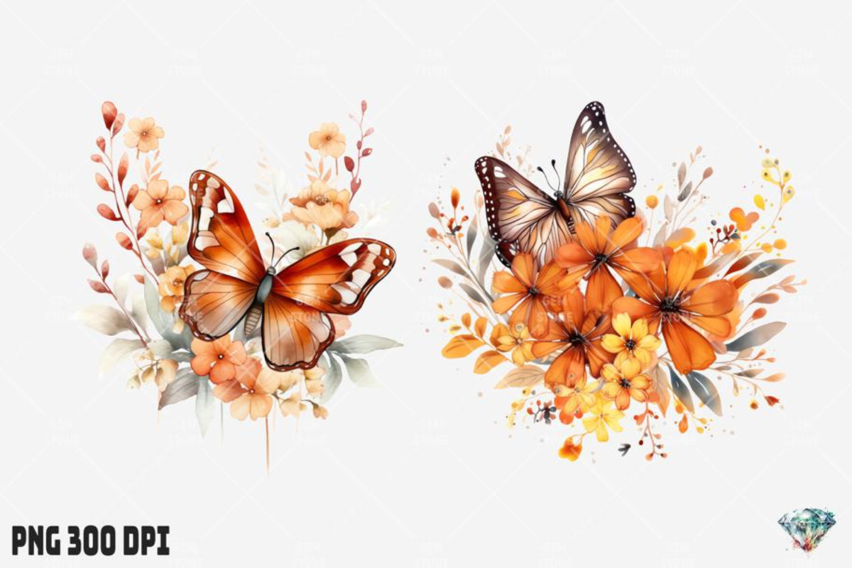 Autumn Butterfly Flowers, an Illustration by Gemstone (Photo 6 of 12)
