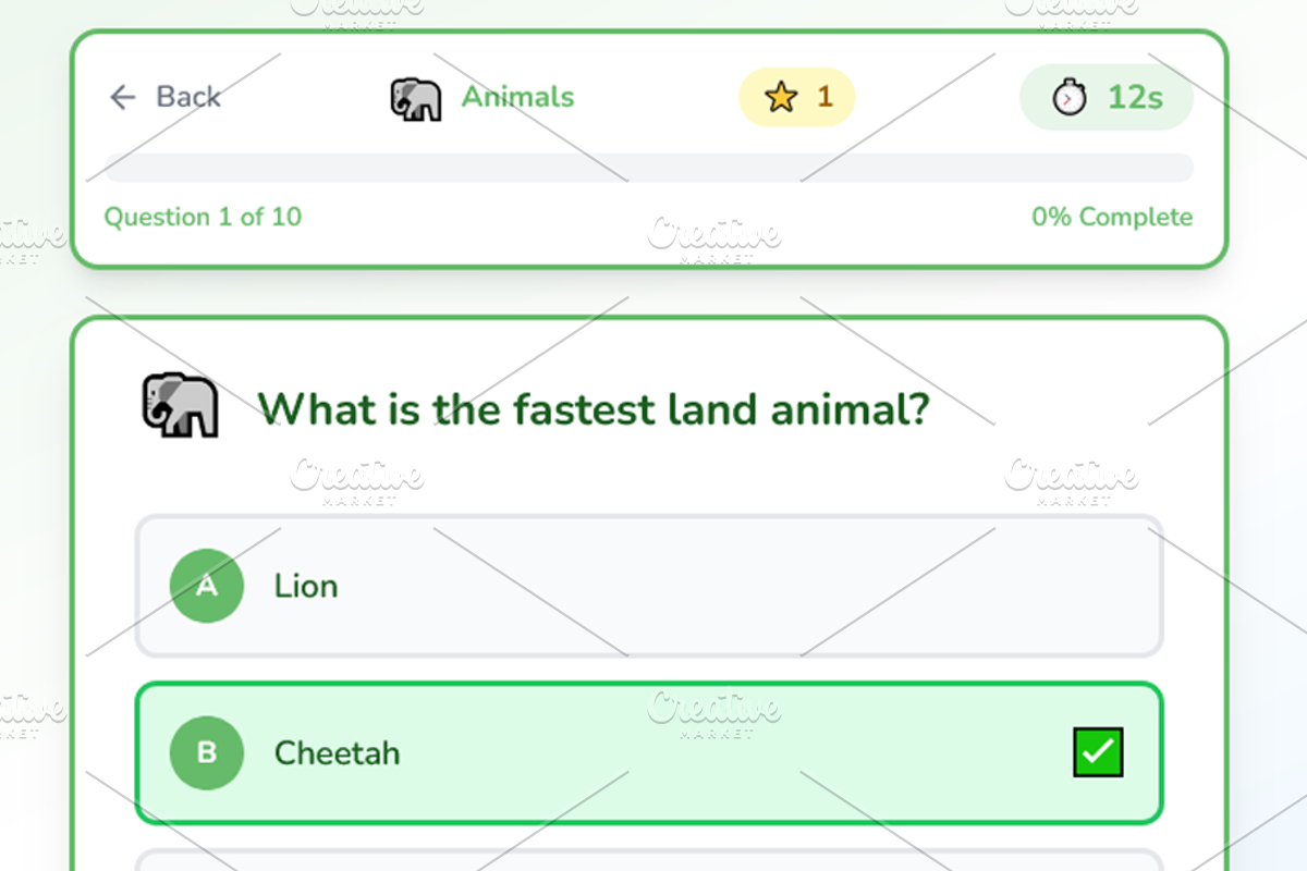 GK Quiz for Middle School Students, a HTML Template by DesignMarket (Photo 3 of 5)
