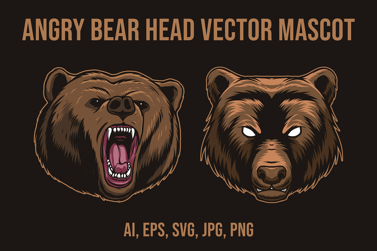 Bear Head Vector Mascot, an Animal Illustration by VLSKA