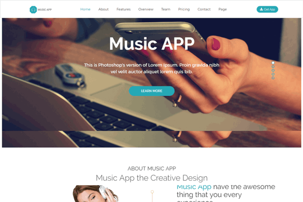 Music App- Responsive HTML5 Template, a HTML Template by CreativeGigs
