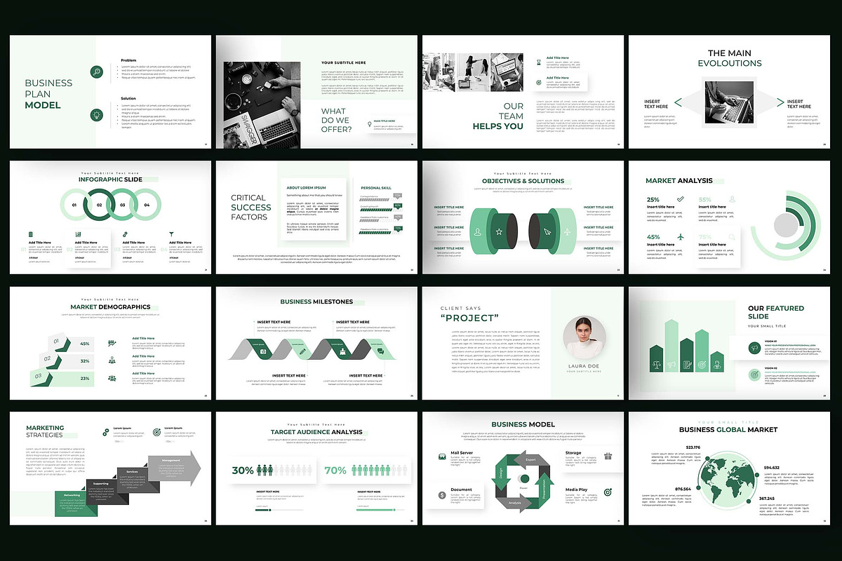 Green PowerPoint Template, a Presentation Template by Artemis-products (Photo 6 of 7)