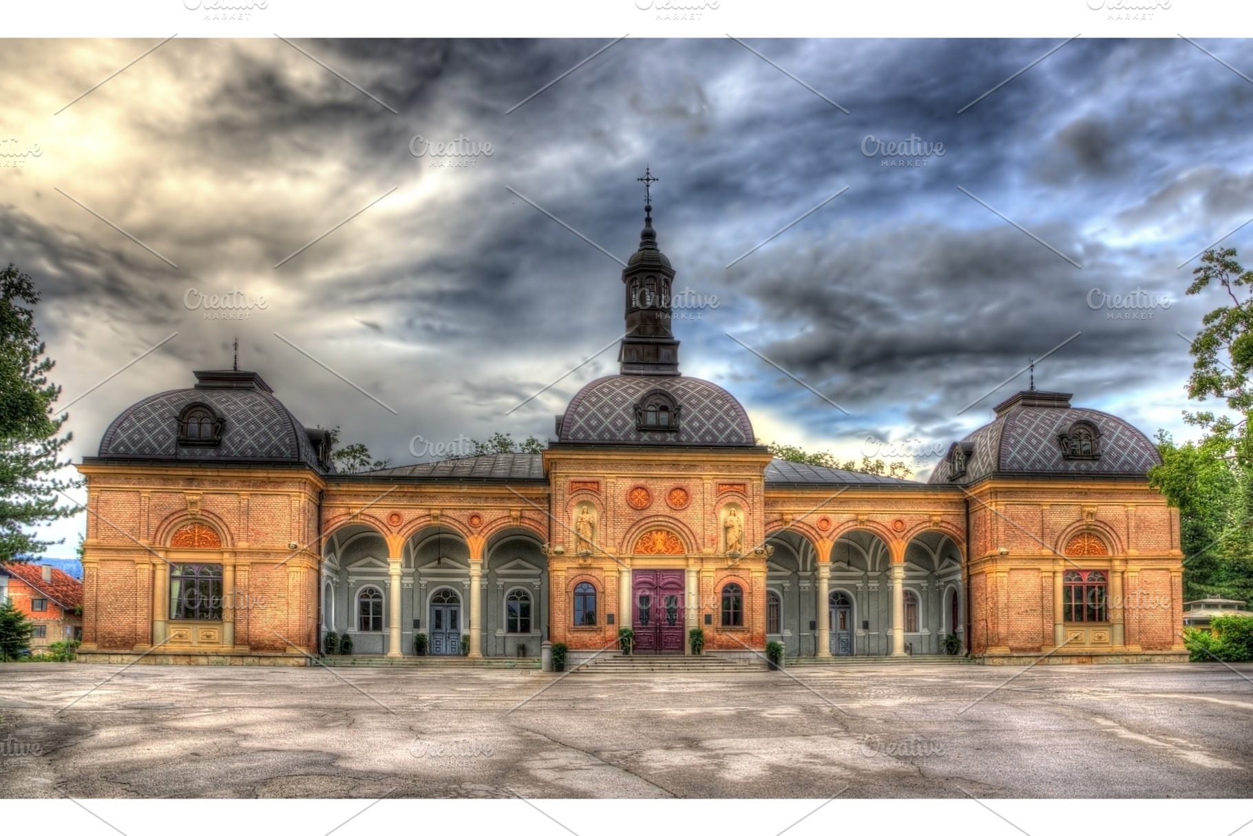 Mortuary in Mirogoj Cemetery - Zagreb, Croatia, an Architecture Photo by Leonid Andronov