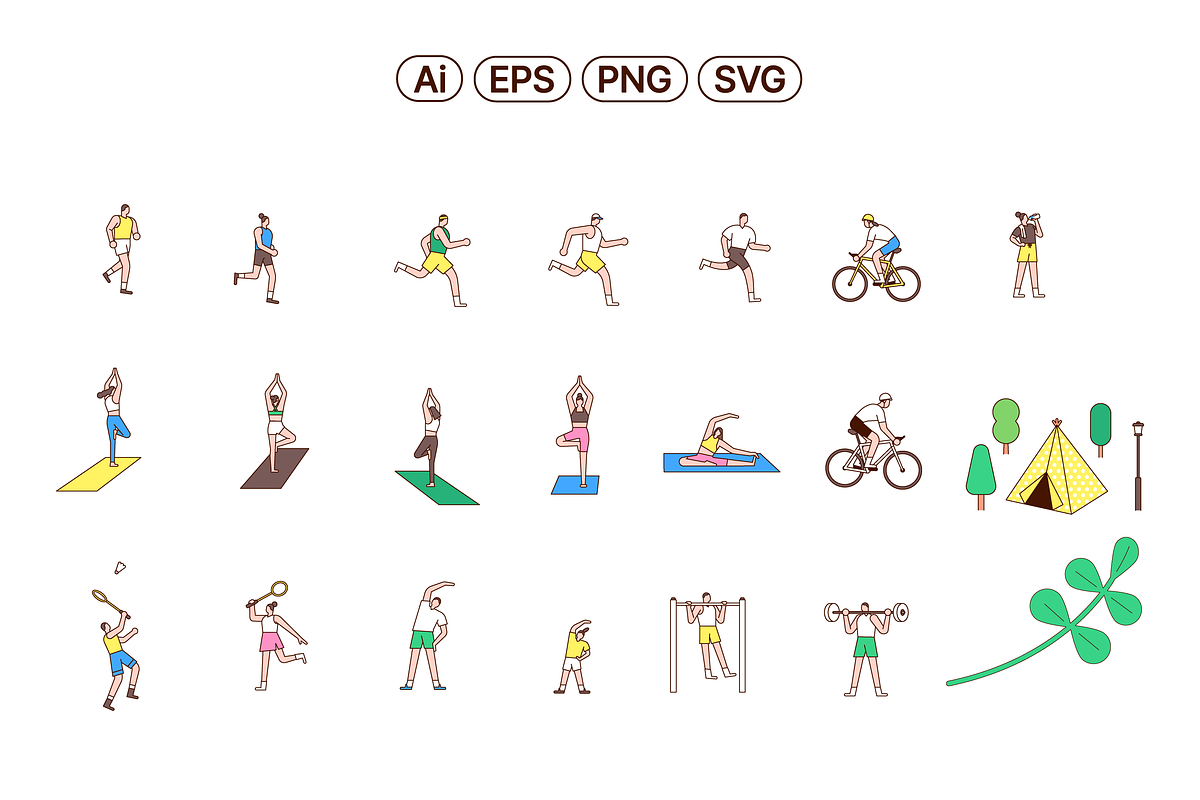 Exercise People Vector kit, an Illustration by Puffin graphics (Photo 2 of 6)