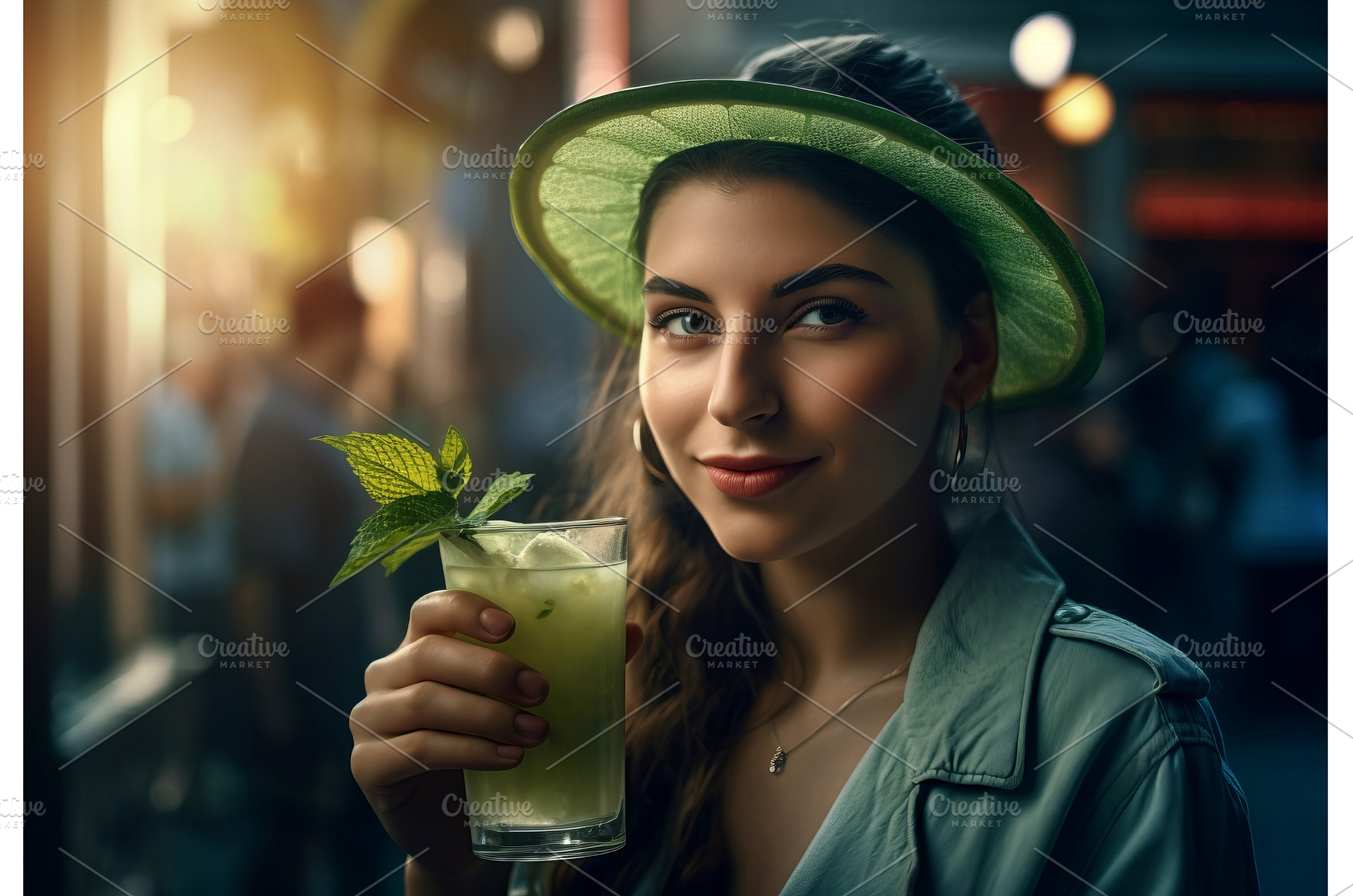 Woman holds refreshing drink water, a Person Photo by Ylivdesign