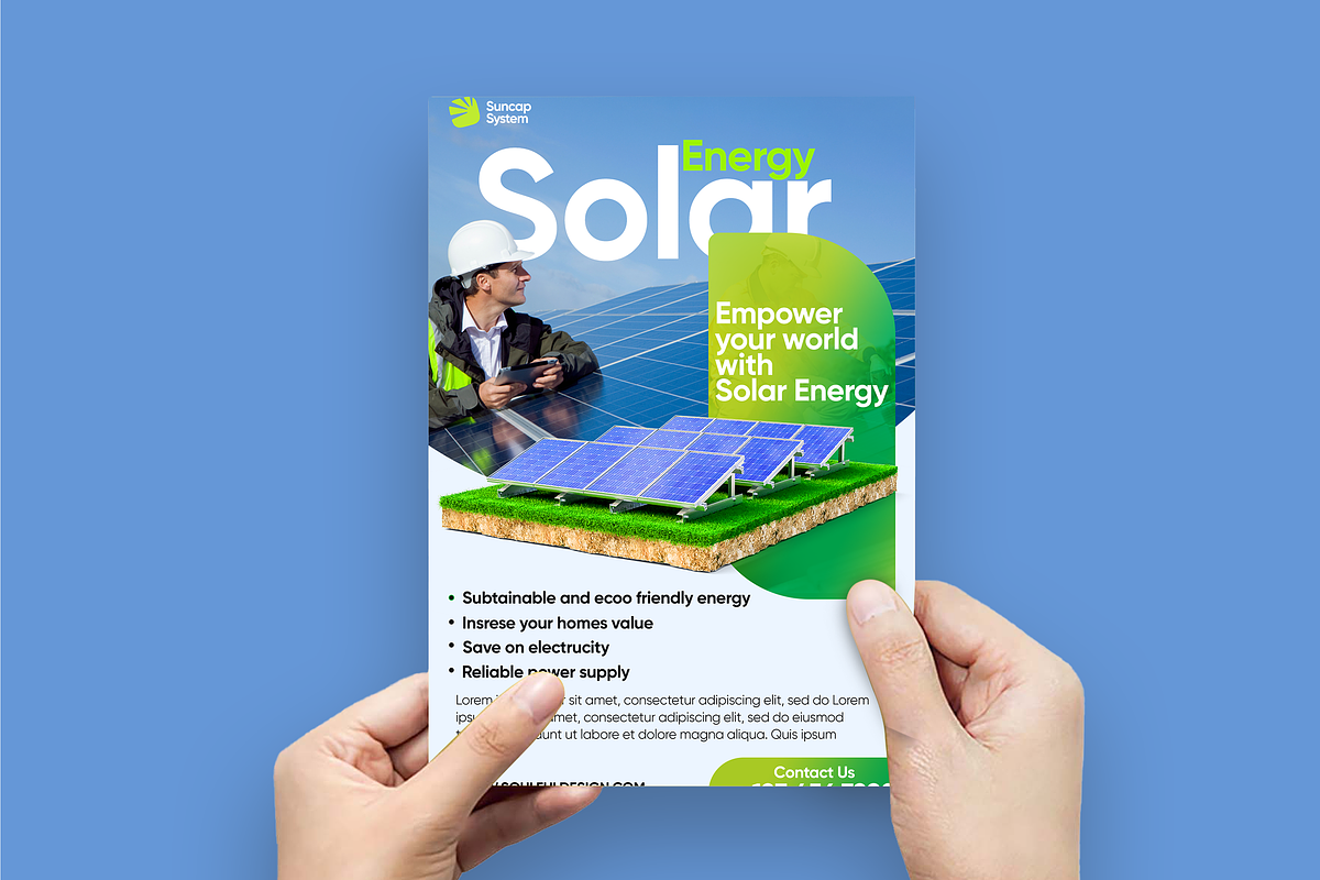Solar energy flyer template, a Flyer Template by Soulfuldesignstudio (Photo 4 of 4)