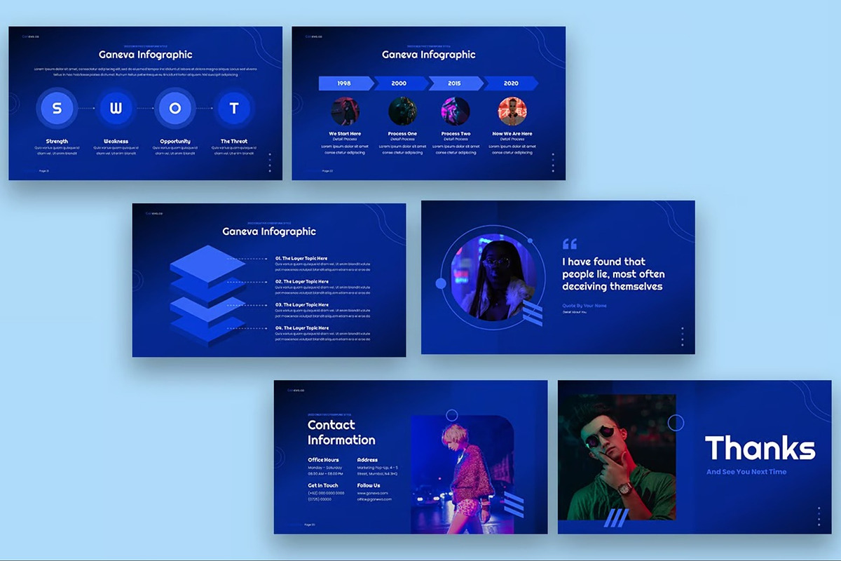 Geneva - Cyberpunk Powerpoint preview 2